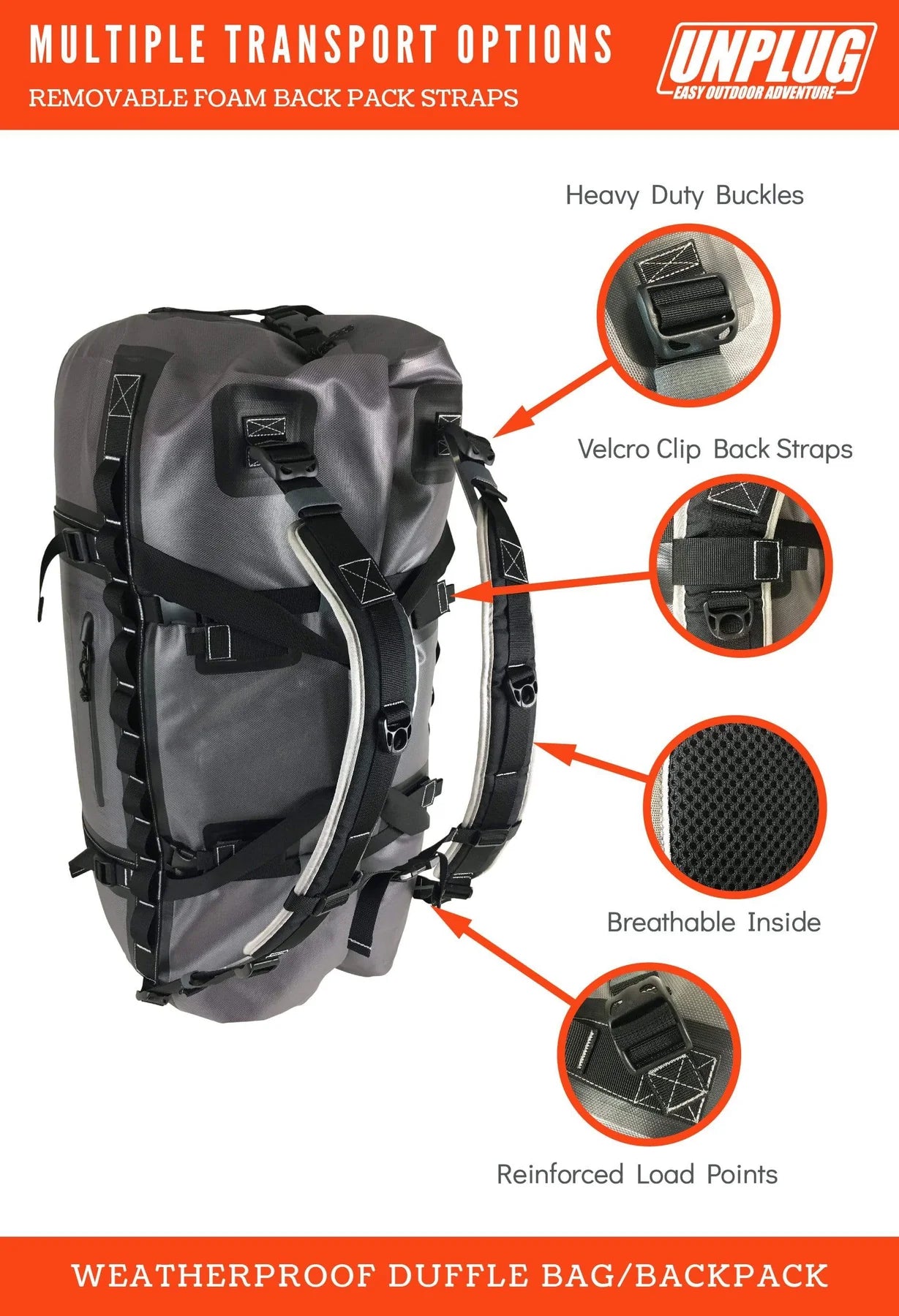 UNPLUG 110L Ultimate Adventure Bag Waterproof Duffel Bag UNPLUG