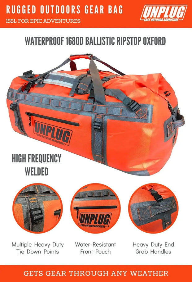 UNPLUG 155L Ultimate Adventure Bag - Waterproof Duffel Bag