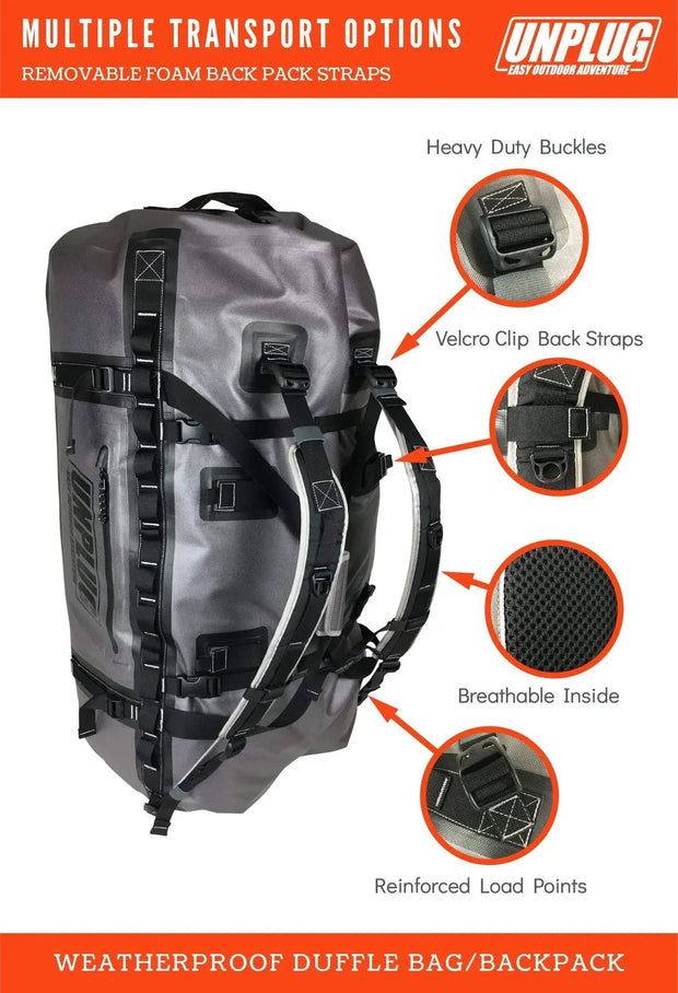 UNPLUG 155L Ultimate Adventure Bag Waterproof Duffel Bag UNPLUG Easy Outdoor Adventure