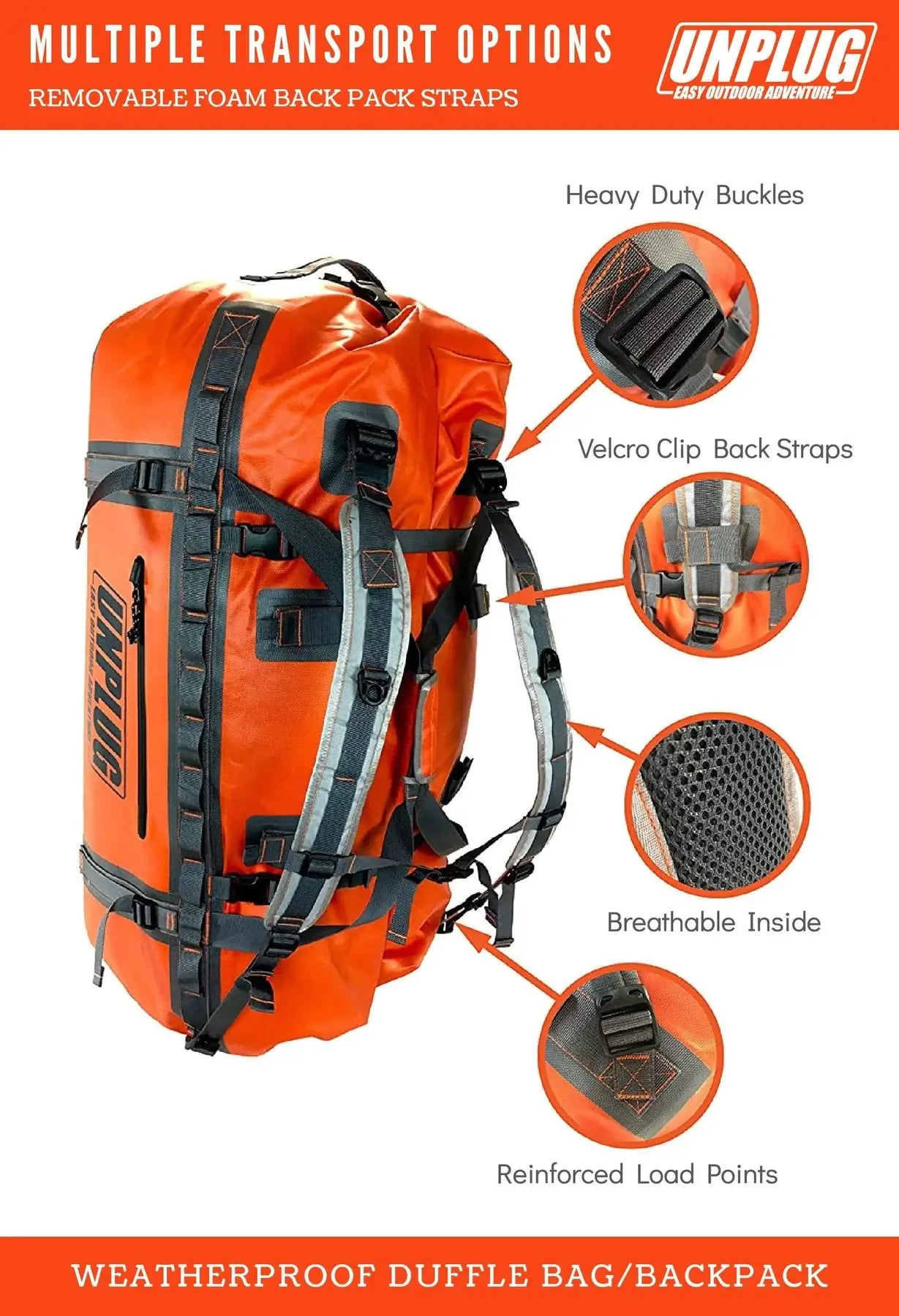 UNPLUG 155L Ultimate Adventure Bag Waterproof Duffel Bag UNPLUG